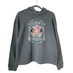 NWT Vintage America "Desert Rodeo" Western Graphic Print Hoodie Gray- Size M